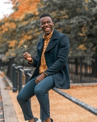 Как носить полупальто с брюками чинос