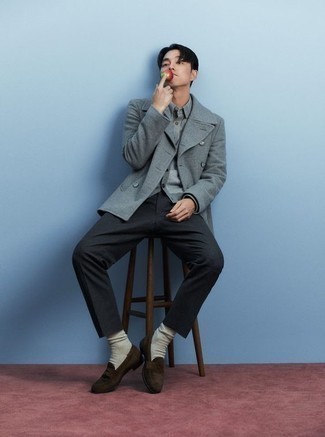 Как носить полупальто с брюками чинос