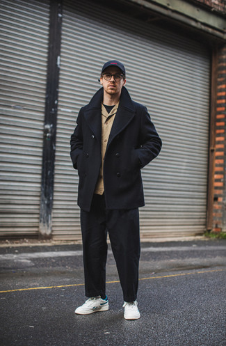 Как носить полупальто с брюками чинос