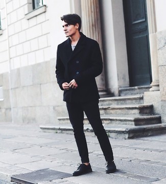 Как носить полупальто с туфлями дерби