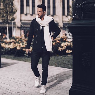 Как носить полупальто с высокими кедами