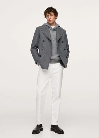 Как носить полупальто с джинсами