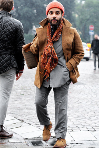 Как носить полупальто с костюмом