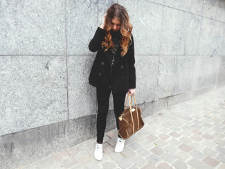 Как носить полупальто с водолазкой женщине