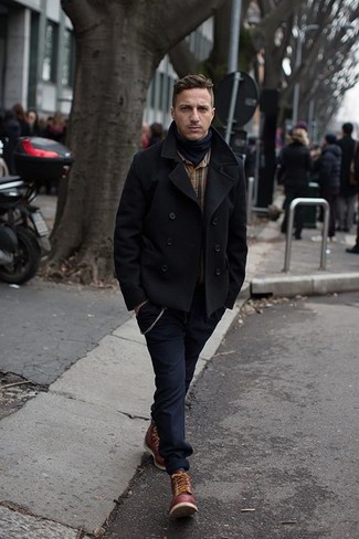 Как носить полупальто с рабочими ботинками