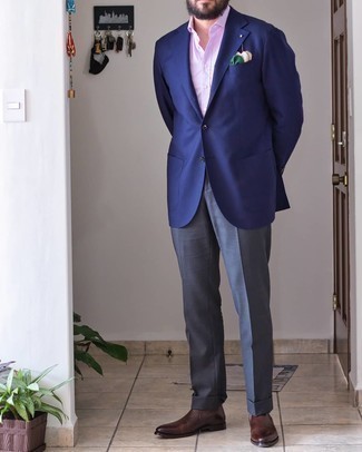 С чем носить розовую классическую рубашку мужчине