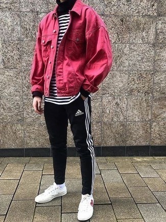 С чем носить розовую куртку мужчине