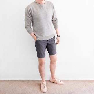 С чем носить розовые кожаные кеды мужчине