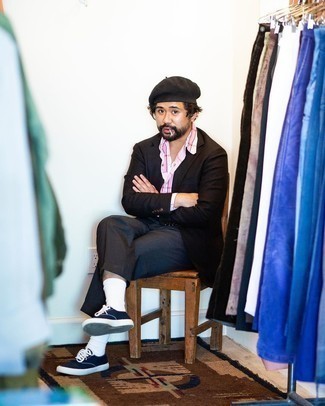 С чем носить розовую рубашку в шотландскую клетку мужчине