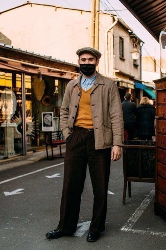 С чем носить кепку в шотландскую клетку мужчине