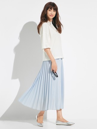 С чем носить юбку-миди со складками