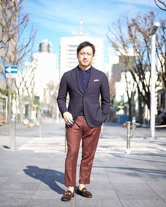 Как носить футболку-поло с пиджаком мужчине