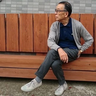 Как носить футболку-поло с кардиганом мужчине