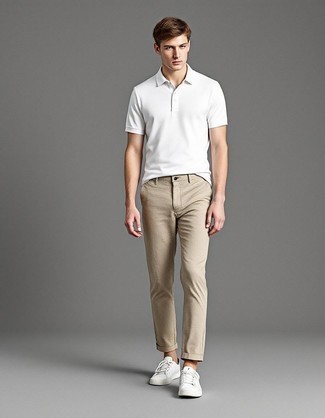 Как носить футболку-поло с брюками чинос