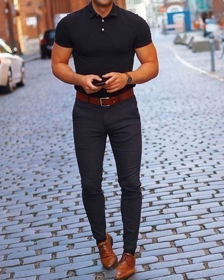 Как носить футболку-поло с туфлями дерби