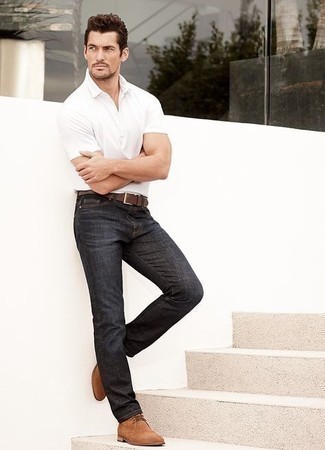 Как носить футболку-поло с ботинками дезертами