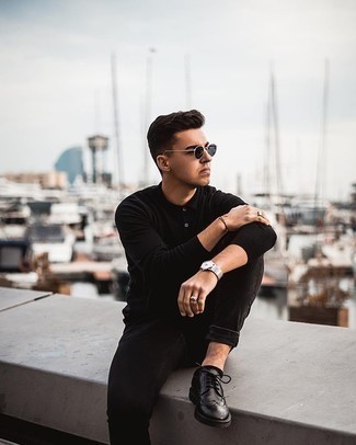 Как носить свитер с воротником поло с брогами