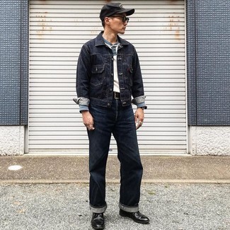 Как носить свитер с воротником поло с джинсами мужчине