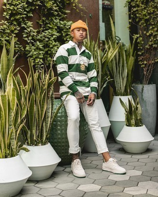 Как носить свитер с воротником поло с джинсами мужчине