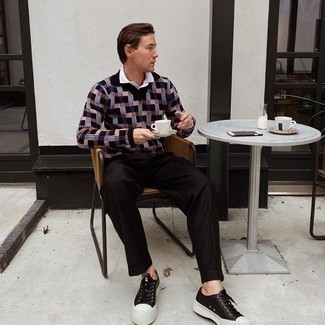 Как носить футболку-поло с свитером с v-образным вырезом мужчине