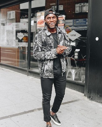 С чем носить куртку харрингтон с принтом