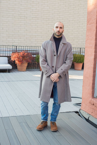 С чем носить джинсы с принтом мужчине