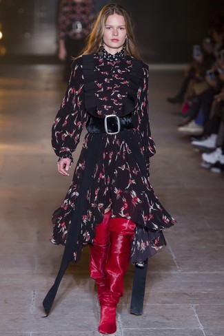 С чем носить платье-миди с принтом