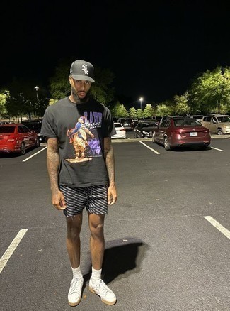 С чем носить шорты с принтом мужчине