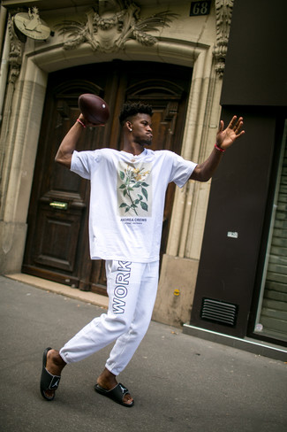 С чем носить спортивные штаны с принтом мужчине