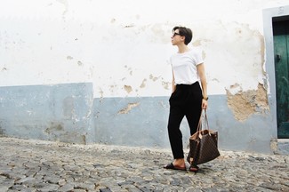 С чем носить большую сумку с принтом