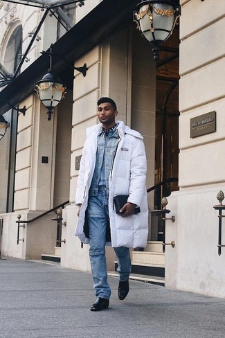 Как носить пуховик с ботинками челси мужчине