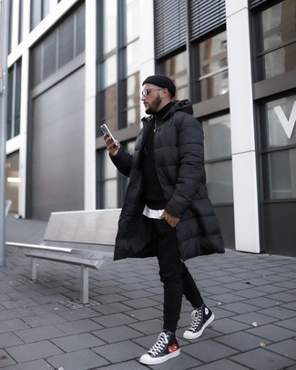 Как носить пуховик с водолазкой мужчине