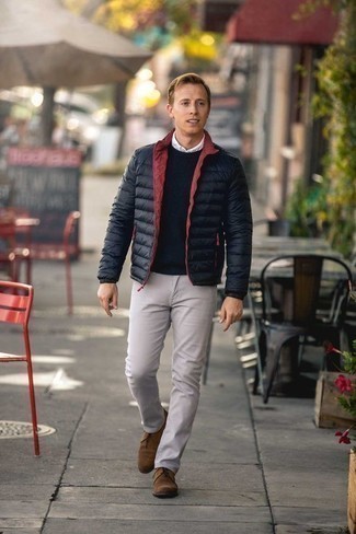 Как носить куртку-пуховик с ботинками дезертами