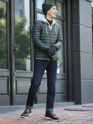 Как носить куртку-пуховик с худи мужчине