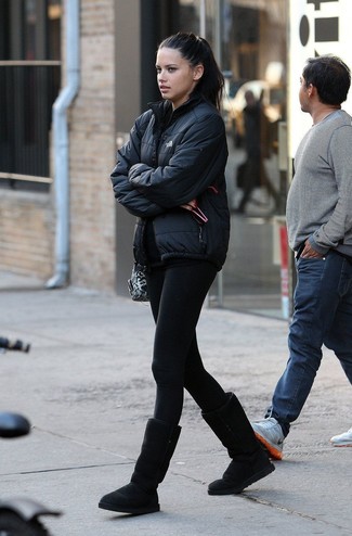 С чем носить куртку-пуховик женщине