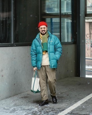 Как носить куртку-пуховик с водолазкой мужчине