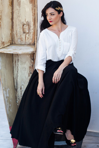 Как носить туфли с длинной юбкой