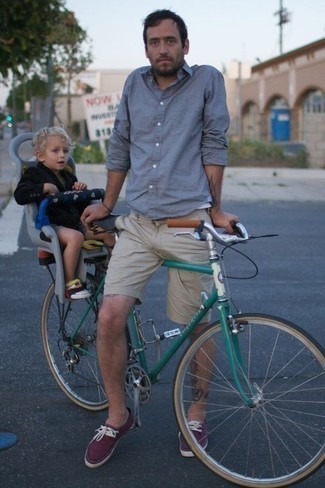 С чем носить пурпурные низкие кеды из плотной ткани мужчине