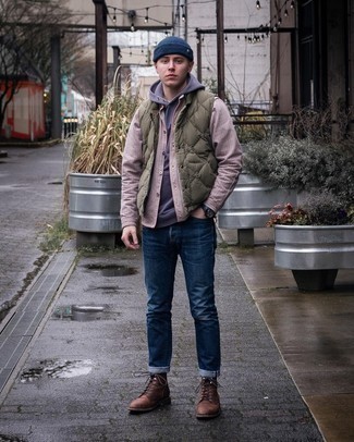 С чем носить пурпурный худи мужчине