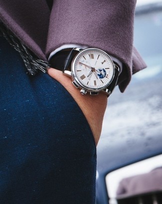 С чем носить пурпурный шерстяной пиджак мужчине