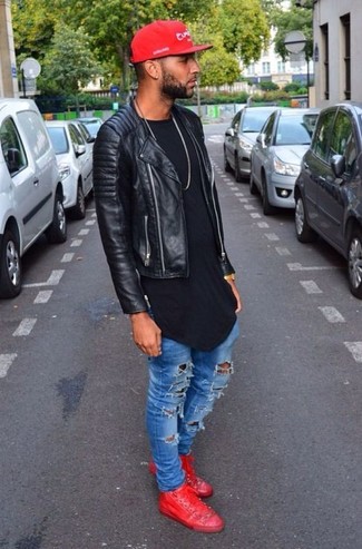 С чем носить кожаную стеганую косуху мужчине