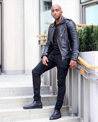 С чем носить кожаную стеганую косуху мужчине