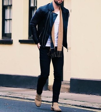 С чем носить кожаную стеганую куртку мужчине