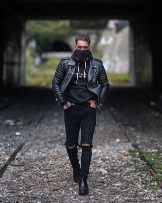 С чем носить кожаную стеганую куртку мужчине