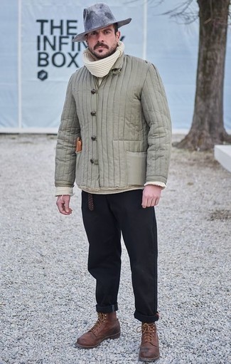 С чем носить стеганую куртку-рубашку мужчине