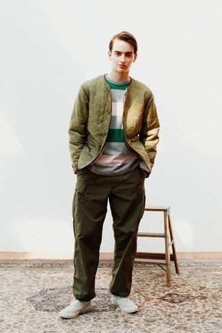 С чем носить стеганую куртку-рубашку мужчине