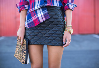 С чем носить стеганую юбку