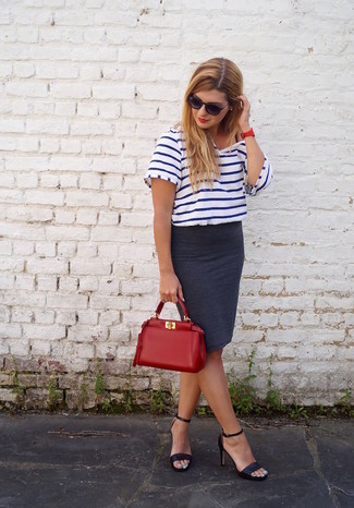 С чем носить красно-черные часы женщине