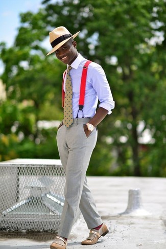 С чем носить красно-темно-синие подтяжки