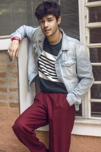 С чем носить красно-белую бандану мужчине